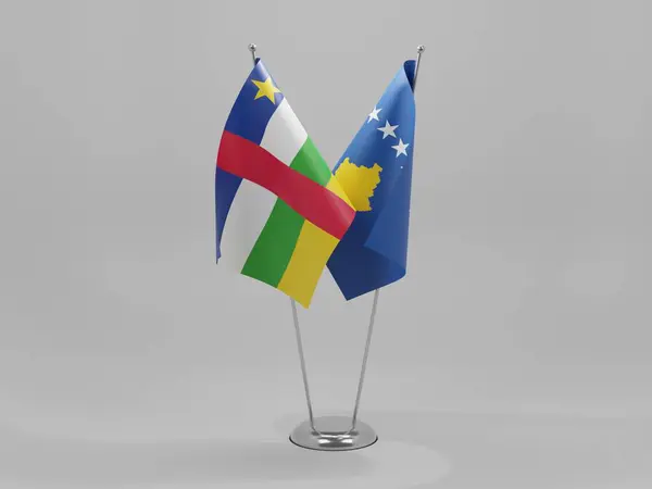Kosovo Central African Republic Cooperation Flags White Background Render — Stock Photo, Image