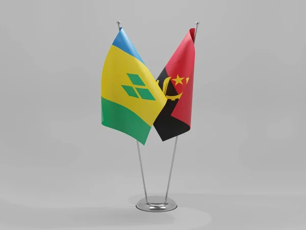 Αγκόλα Σημαίες Συνεργασίας Αγίου Βικεντίου Και Γρεναδίνων Λευκό Φόντο Render — Φωτογραφία Αρχείου