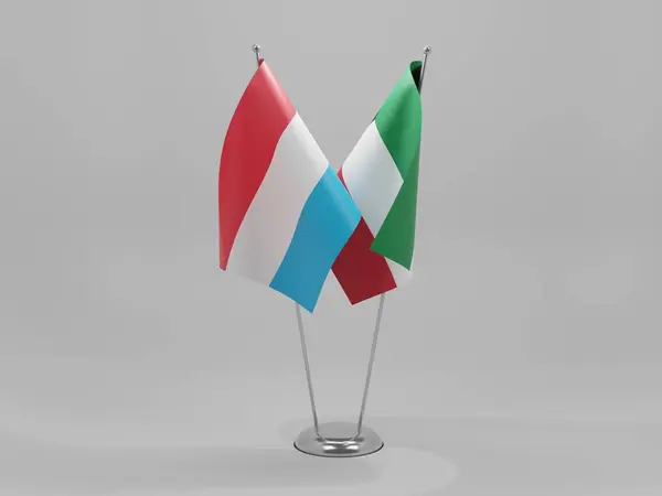 Kuwait Luxemburg Flaggen Der Zusammenarbeit Weißer Hintergrund Render — Stockfoto