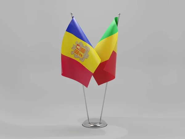 Mali Andorra Cooperation Flags White Background Render — 스톡 사진