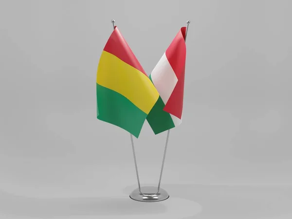 Ουγγαρία Σημαίες Συνεργασίας Γουινέας Λευκό Φόντο Render — Φωτογραφία Αρχείου