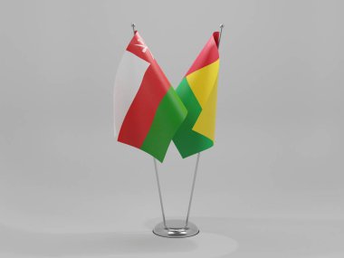 Gine Bissau - Umman İşbirliği Bayrakları, Beyaz Arkaplan - 3D Yapılandırma