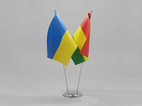 Bolivie Ukraine Drapeaux Coopération Fond Blanc Render — Photo