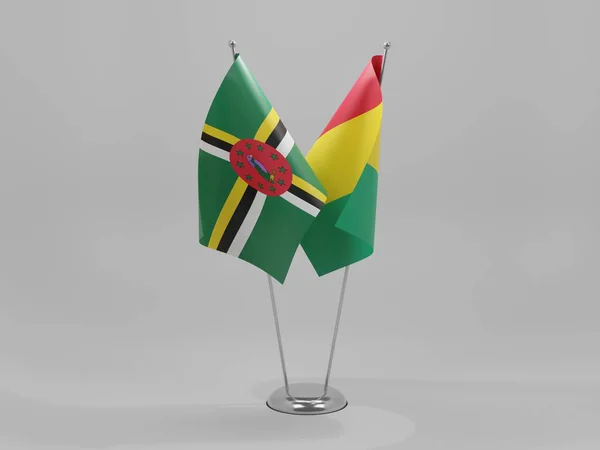 Γουινέα Σημαίες Συνεργασίας Δομίνικου Λευκό Φόντο Render — Φωτογραφία Αρχείου
