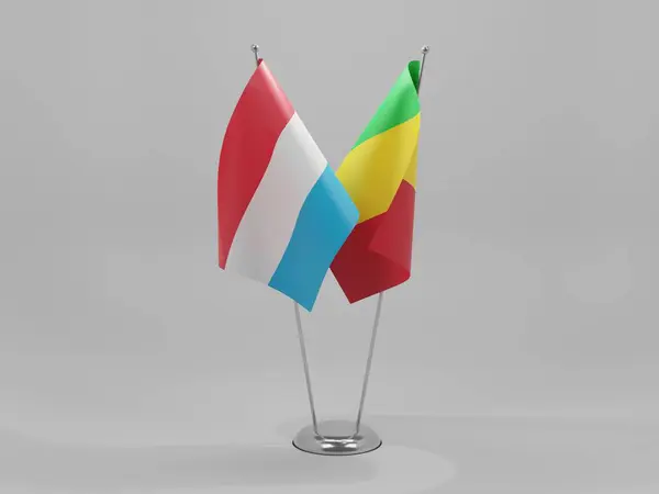 Mali Luxemburgse Samenwerkingsvlaggen Witte Achtergrond Render — Stockfoto