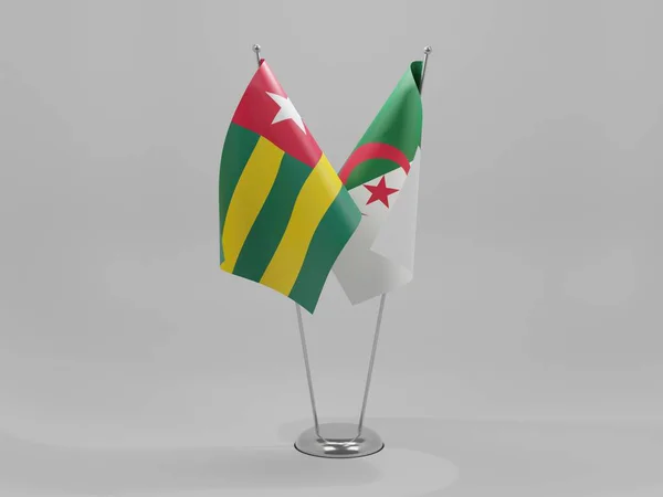 Algérie Drapeaux Coopération Togolais Fond Blanc Render — Photo