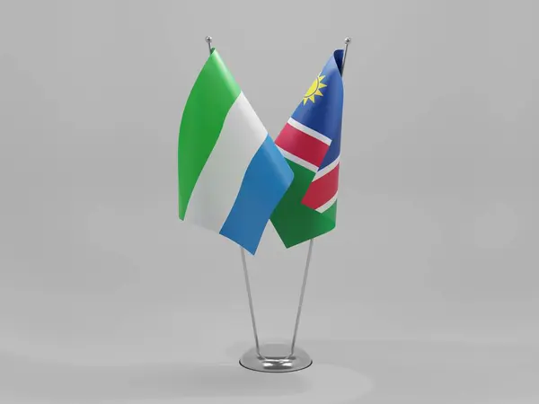 纳米比亚 塞拉利昂合作旗 白色背景 3D渲染 — 图库照片