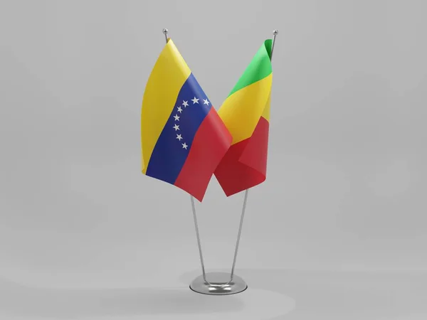 Mali Venezuela Samenwerkingsvlaggen Witte Achtergrond Render — Stockfoto