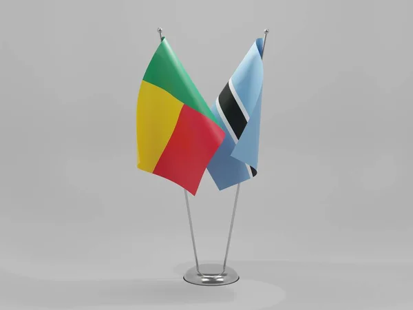 Botswana Benin Cooperation Flags White Background Render — Stock Photo, Image