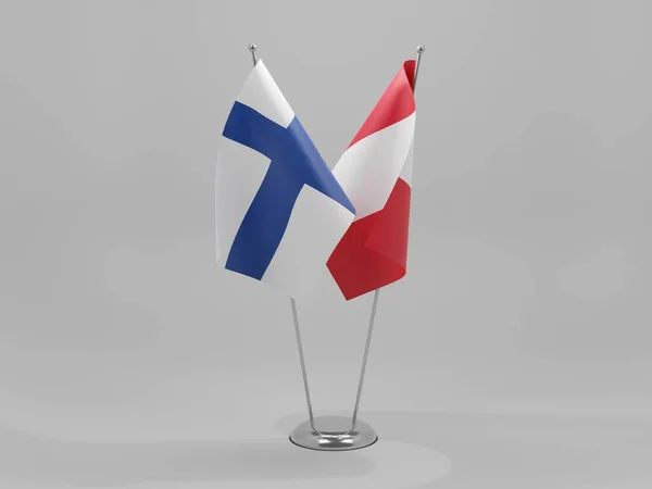 Peru Finland Cooperation Flags White Background Render — Stock Photo, Image