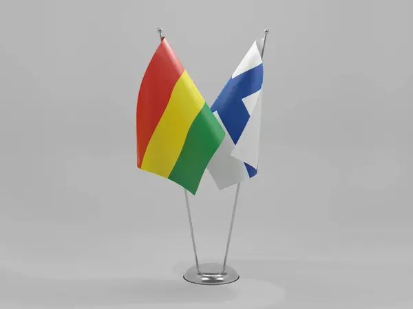 Finlandia Bolivia Bandiere Cooperazione Sfondo Bianco Render — Foto Stock