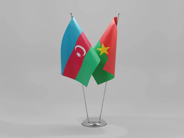 Burkina Faso Aserbaidschan Kooperationsflaggen Weißer Hintergrund Render — Stockfoto