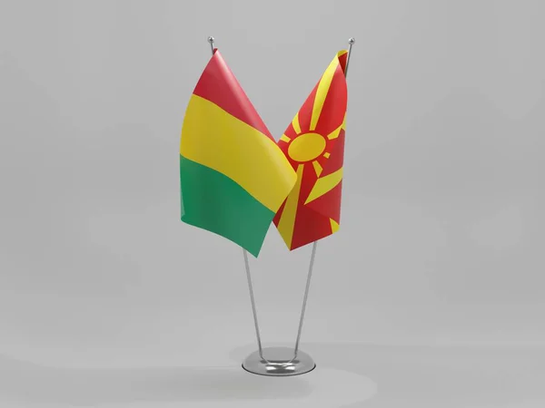 Πγδμ Σημαίες Συνεργασίας Γουινέας Λευκό Φόντο Render — Φωτογραφία Αρχείου