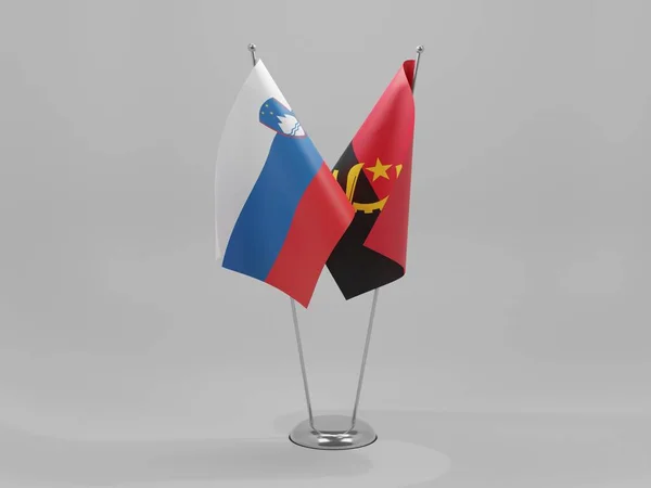 Angola Slovenia Bandiere Cooperazione Sfondo Bianco Render — Foto Stock