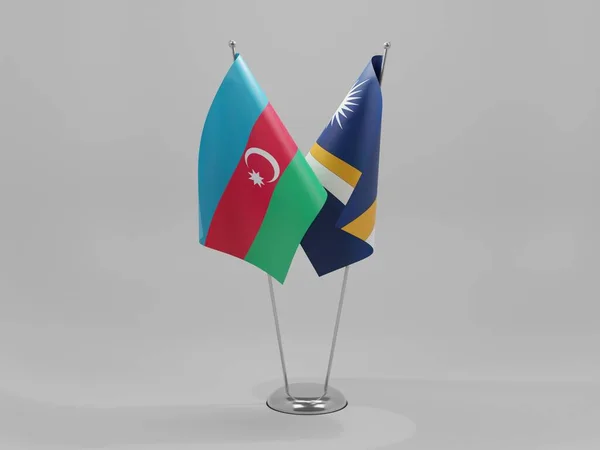 Îles Marshall Drapeaux Coopération Azerbaïdjanais Fond Blanc Render — Photo