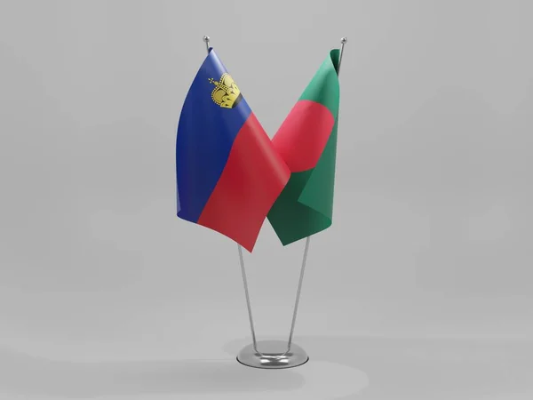 Bangladesh Liechtenstein Cooperation Flags White Background Render — 스톡 사진