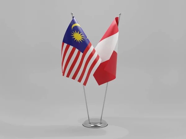 Malaysia Cooperation Flags White Background Render — 스톡 사진