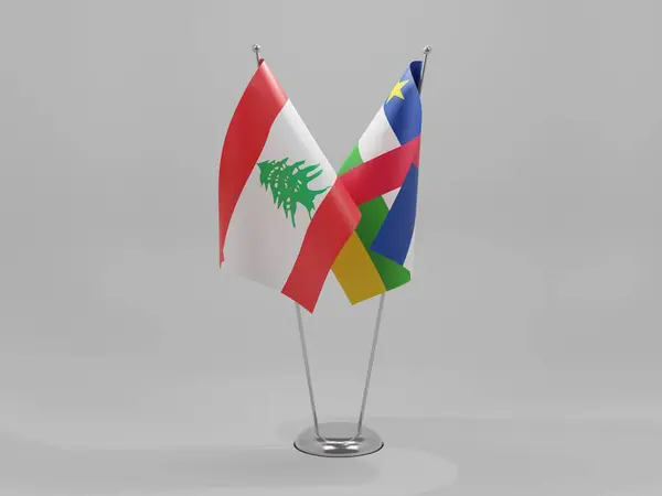 República Centroafricana Banderas Cooperación Del Líbano Fondo Blanco Render — Foto de Stock