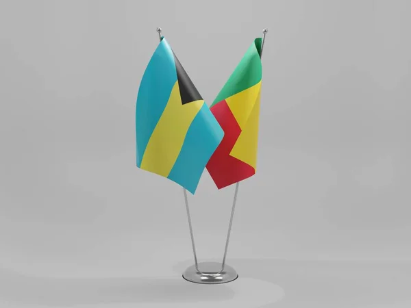 Benin Bahamas Cooperation Flags White Background Render — 스톡 사진