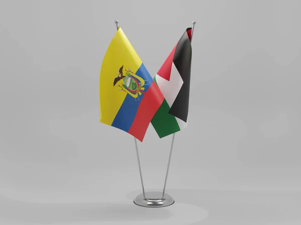 Jordanië Ecuador Samenwerkingsvlaggen Witte Achtergrond Render — Stockfoto