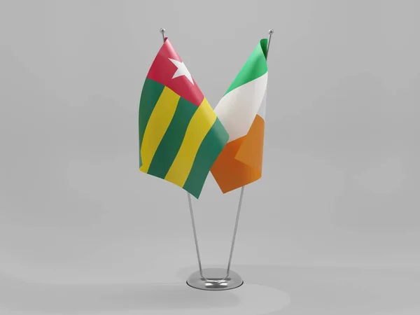 Ireland Togo Cooperation Flags White Background Render — 스톡 사진