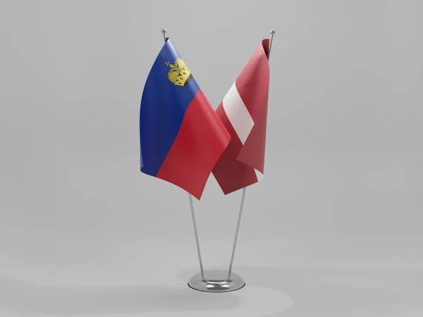 Lettland Liechtenstein Kooperationsflaggen Weißer Hintergrund Render — Stockfoto
