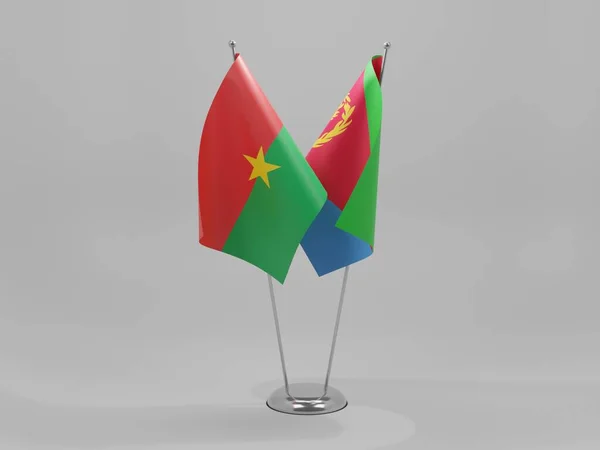 Eritreia Bandeiras Cooperação Burkina Faso Fundo Branco Render — Fotografia de Stock