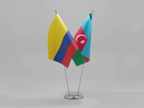 Azerbaïdjan Drapeaux Coopération Colombie Fond Blanc Render — Photo