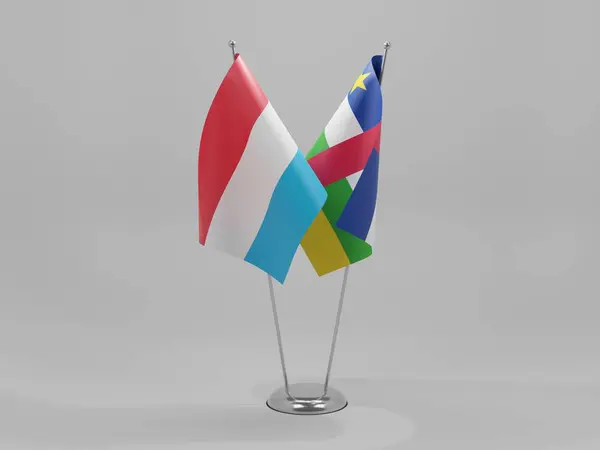 Centraal Afrikaanse Republiek Luxemburgse Samenwerkingsvlaggen Witte Achtergrond Render — Stockfoto