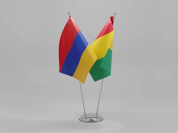 Guinea Armenia Banderas Cooperación Fondo Blanco Render —  Fotos de Stock