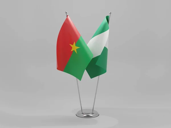 Nijerya Burkina Faso Şbirliği Bayrakları Beyaz Arkaplan Render — Stok fotoğraf