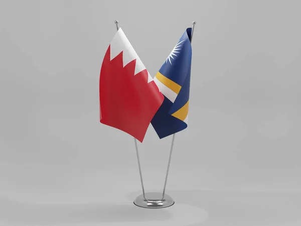 Ilhas Marshall Bandeiras Cooperação Bahrein Fundo Branco Render — Fotografia de Stock