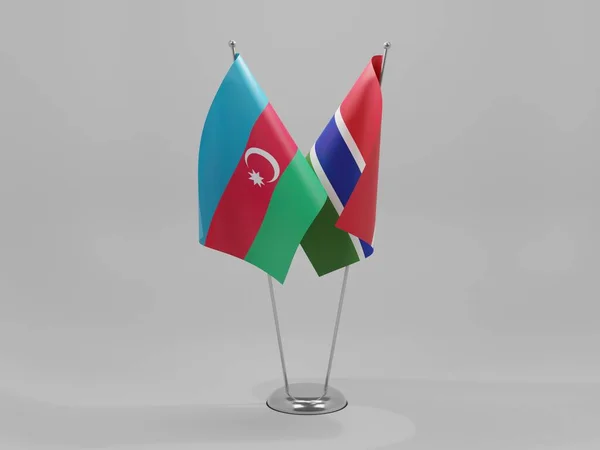 Gambiya Azerbaycan Şbirliği Bayrakları Beyaz Arkaplan Render — Stok fotoğraf