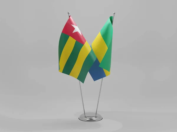 Gabon Bandiere Cooperazione Togo Sfondo Bianco Render — Foto Stock