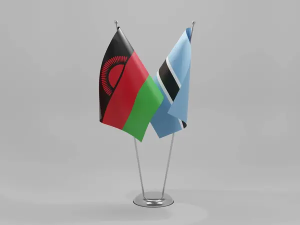 Μποτσουάνα Μαλάουι Σημαίες Συνεργασίας Λευκό Φόντο Render — Φωτογραφία Αρχείου