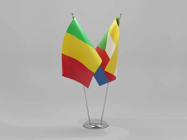 Comoros Mali Cooperation Flags White Background Render — Stock Photo, Image