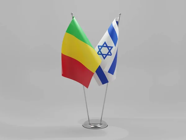 Σημαίες Συνεργασίας Ισραήλ Μάλι Λευκό Φόντο Render — Φωτογραφία Αρχείου