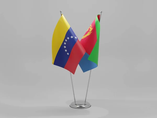 Érythrée Drapeaux Coopération Venezuela Fond Blanc Render — Photo