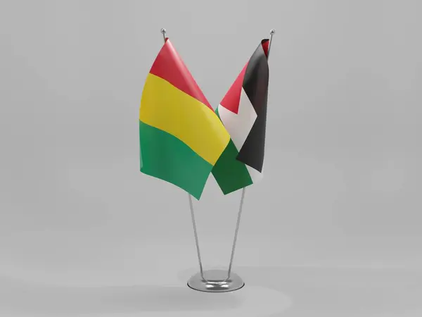 Jordanie Drapeaux Coopération Guinée Fond Blanc Render — Photo