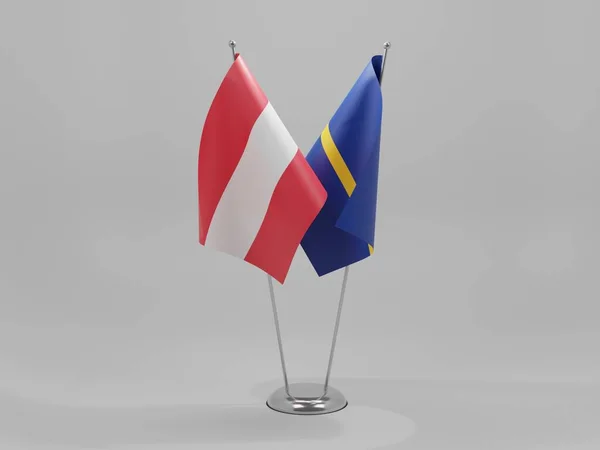 Nauru Austria Flagi Współpracy Białe Tło Render — Zdjęcie stockowe
