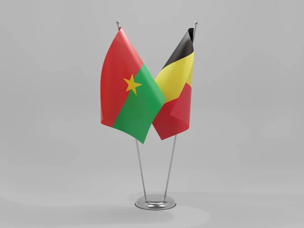 Belgie Burkina Faso Kooperace Vlajky Bílé Pozadí Vykreslování — Stock fotografie