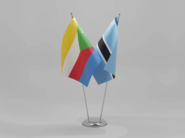 Botswana Comoros Cooperation Flags White Background Render — 스톡 사진