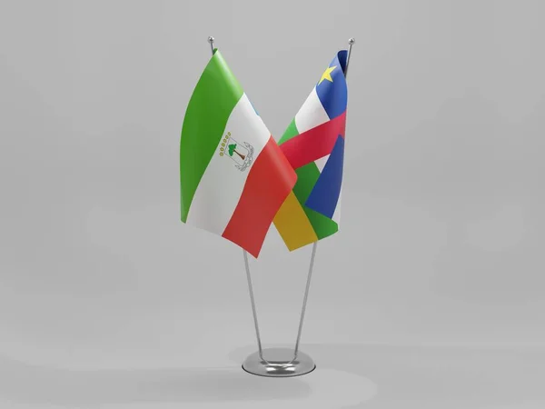 Central African Republic Equatorial Guinea Cooperation Flags White Background Render — Stock Photo, Image