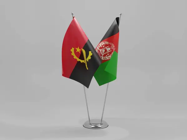Afghanistan Angola Cooperation Flags White Background Render — Stock Photo, Image