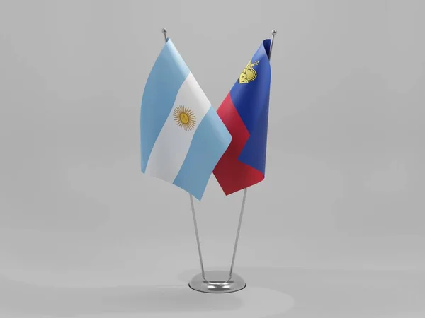 Liechtenstein Drapeaux Coopération Argentine Fond Blanc Render — Photo