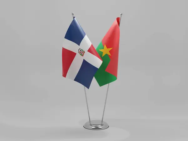 Burkina Faso Dominikana Flagi Współpracy Białe Tło Render — Zdjęcie stockowe