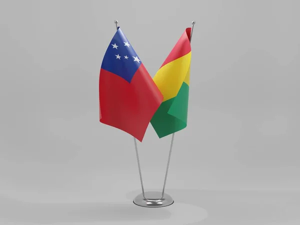 Guinea Samoa Cooperation Flags White Background Render — стокове фото