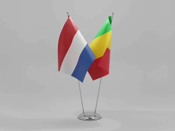 Mali Netherlands Cooperation Flags White Background Render — Stock Photo, Image