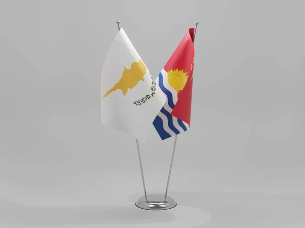 Kiribati Cyprus Samenwerkingsvlaggen Witte Achtergrond Render — Stockfoto