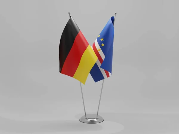 Cabo Verde Bandeiras Cooperação Alemanha Fundo Branco Render — Fotografia de Stock